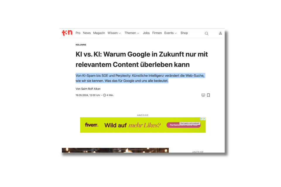GOOGLE AI Overviews Kolumne 960x640px