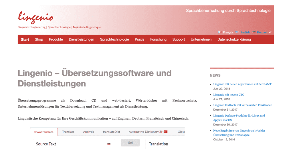 Website Lingenio