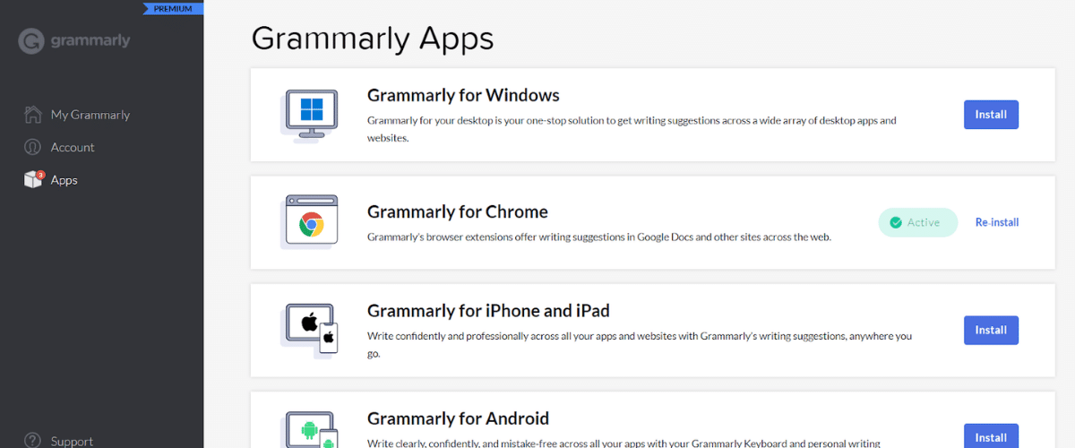 Homepage Grammarly