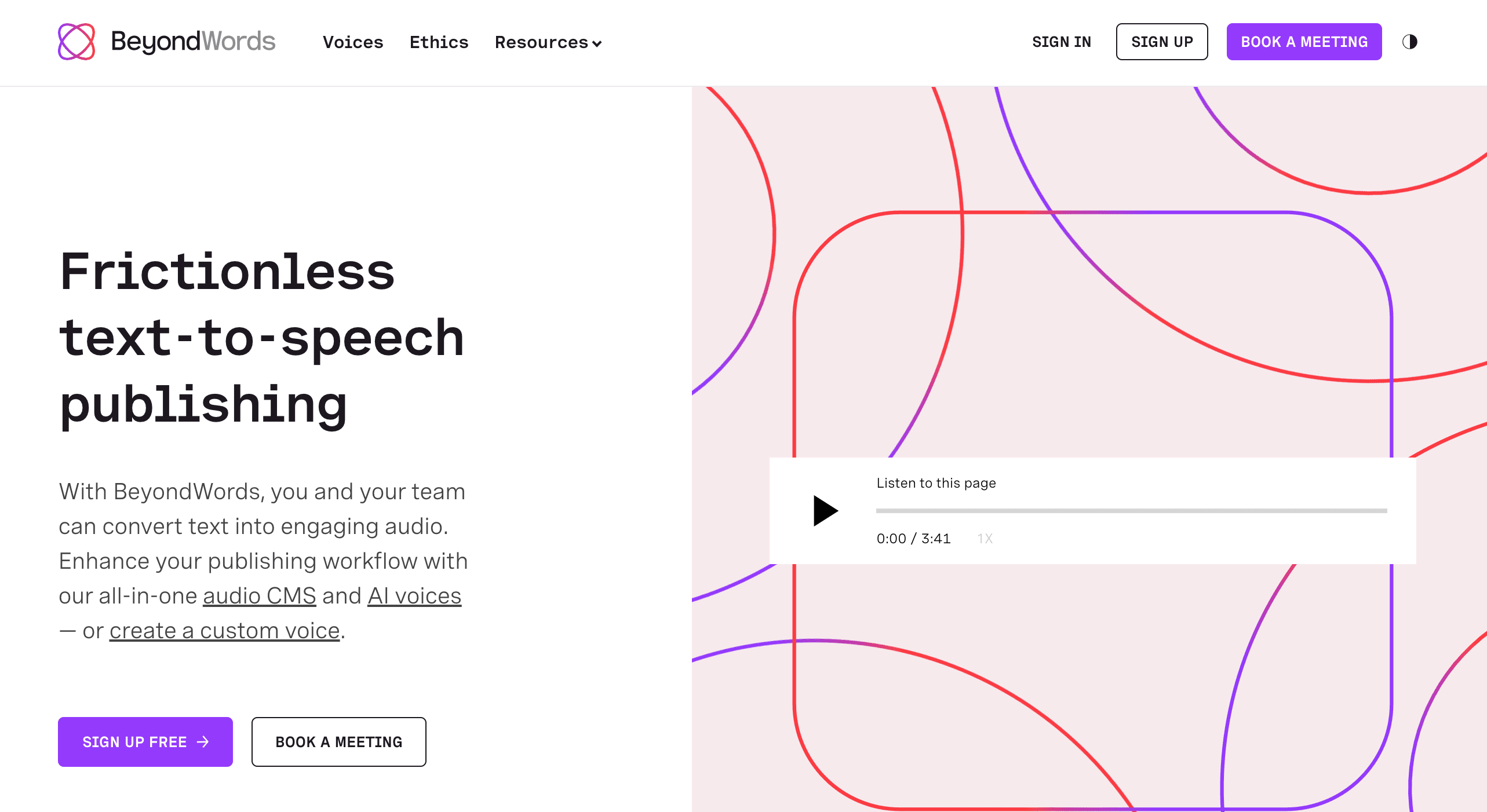 Homepage BeyondWords