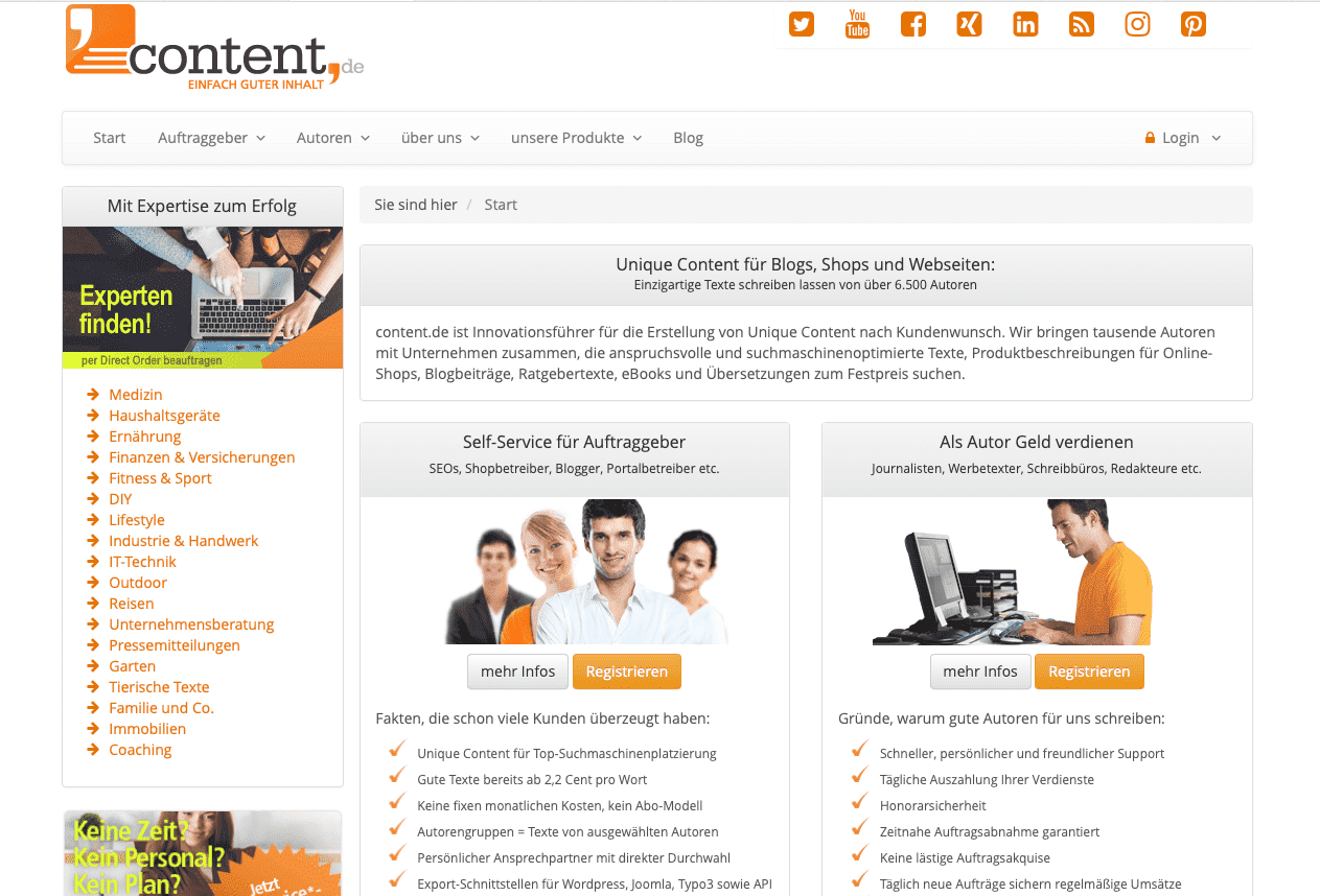 Content. de als Alternative zu Textbroker und Co. – der Textagenturenvergleich